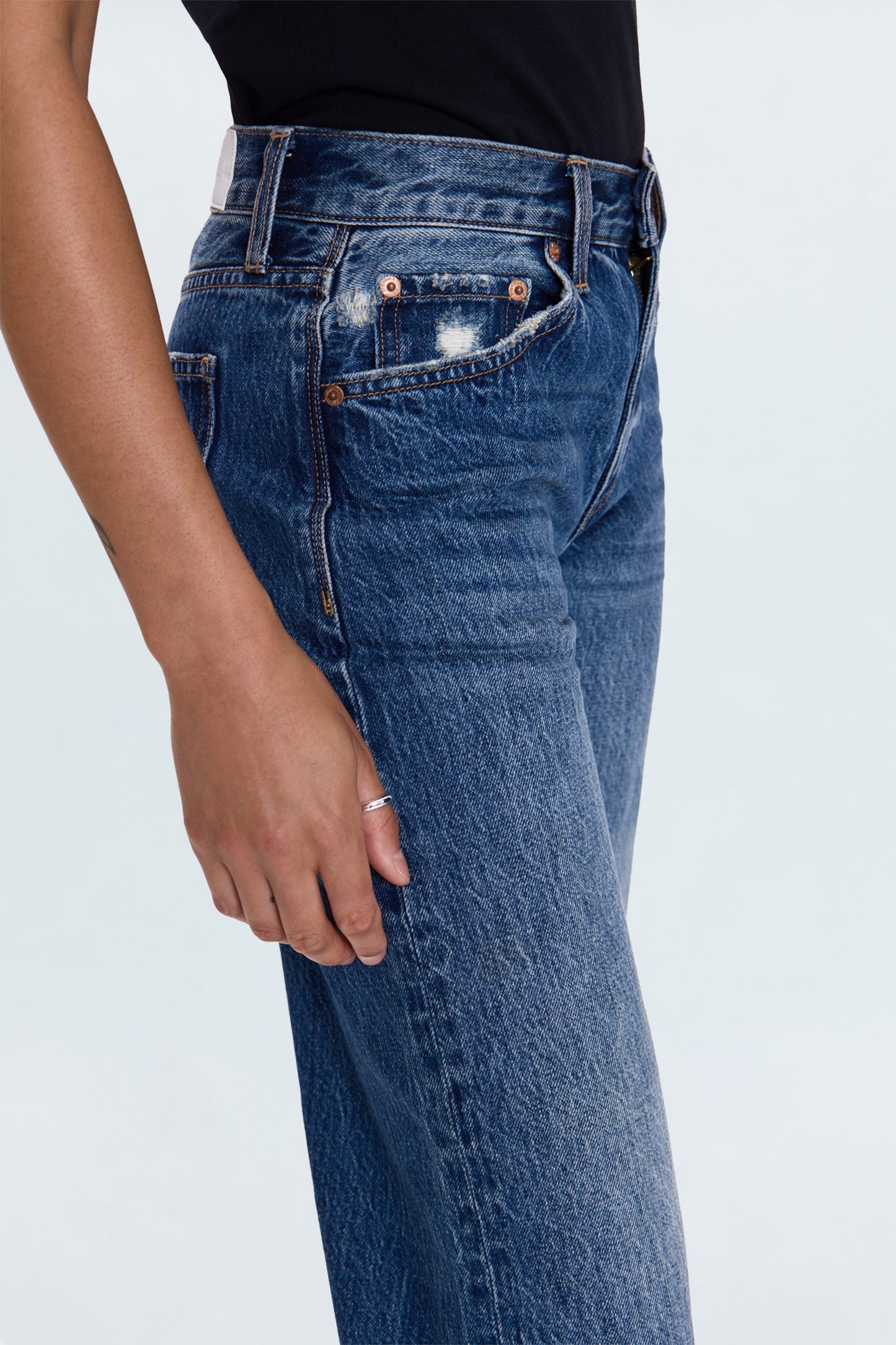 PETITE Lexi Mid Rise Bowed Straight Jean - Artisan