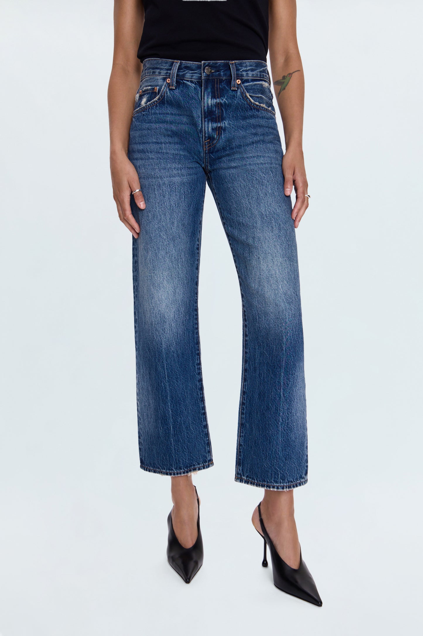 PETITE Lexi Mid Rise Bowed Straight Jean - Artisan