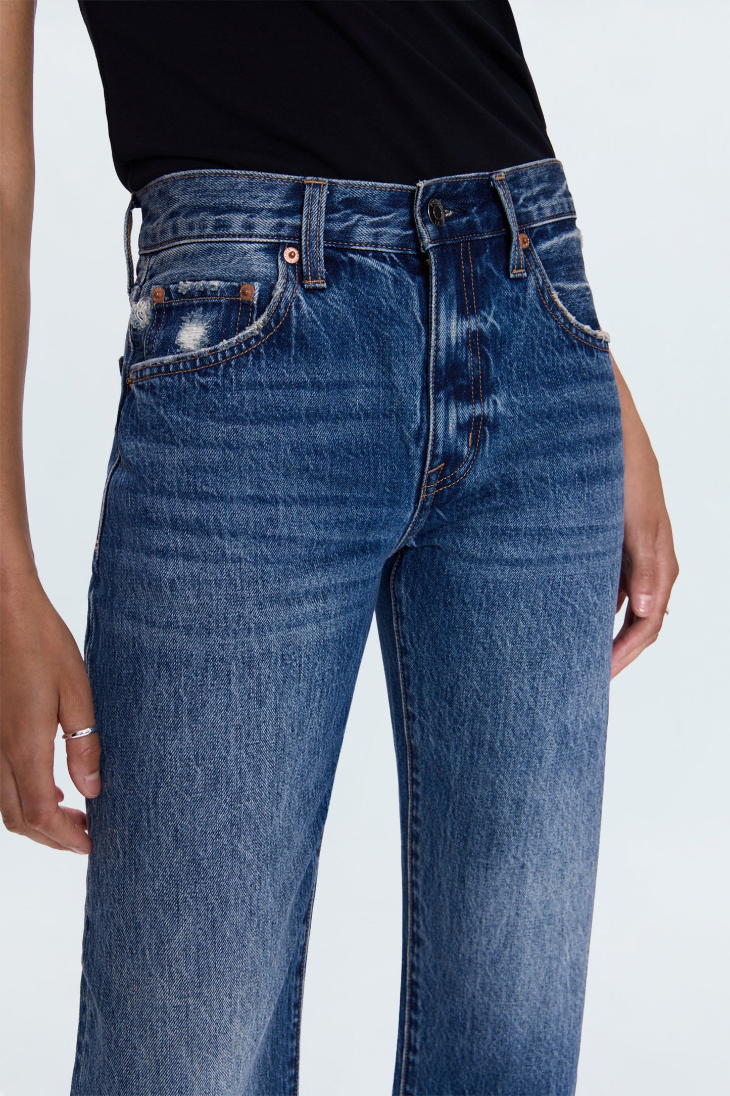 PETITE Lexi Mid Rise Bowed Straight Jean - Artisan