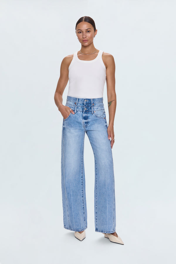 Caleb High Rise Stacked Waist Jean - Era