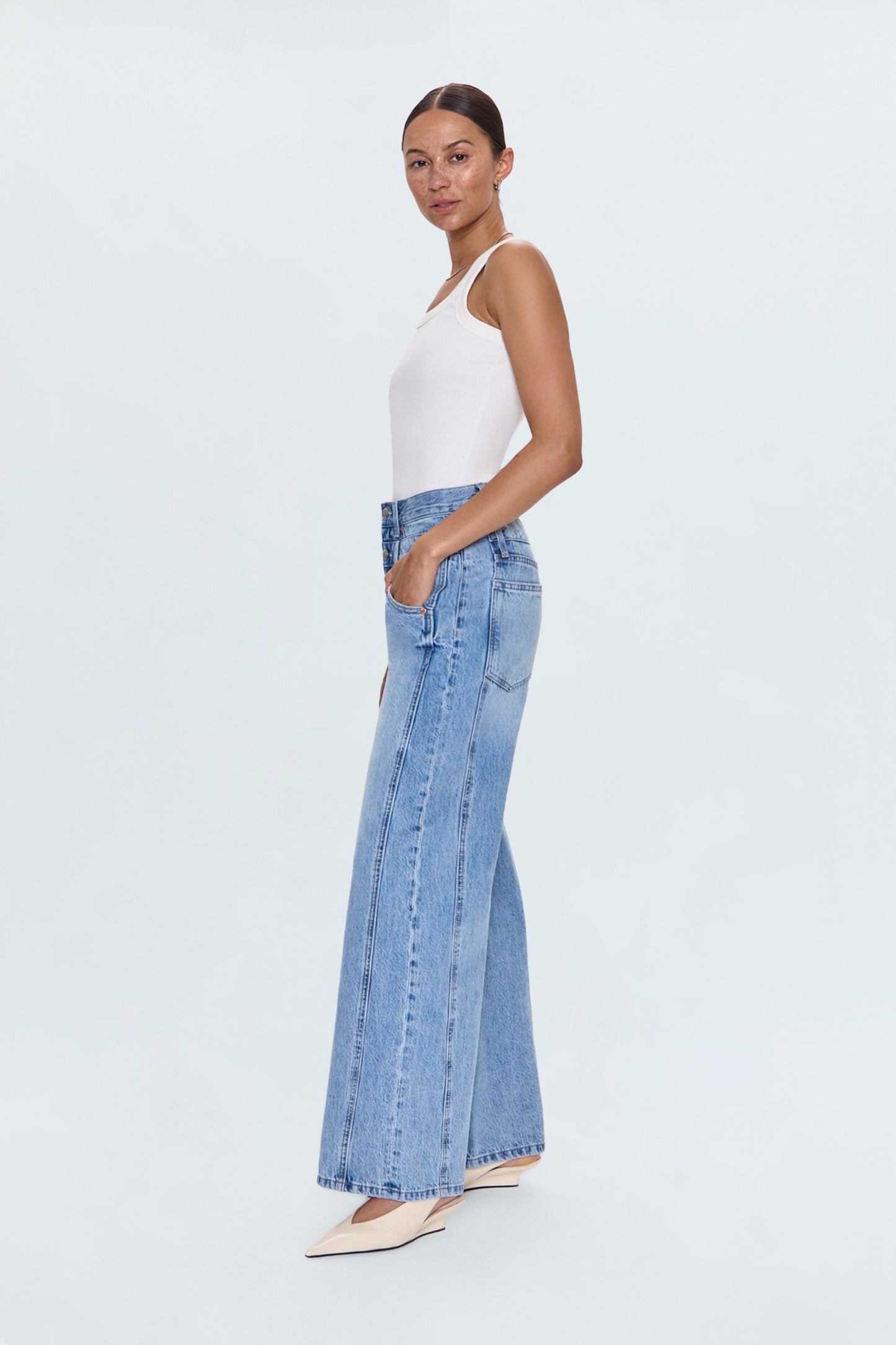 Caleb High Rise Stacked Waist Jean - Era