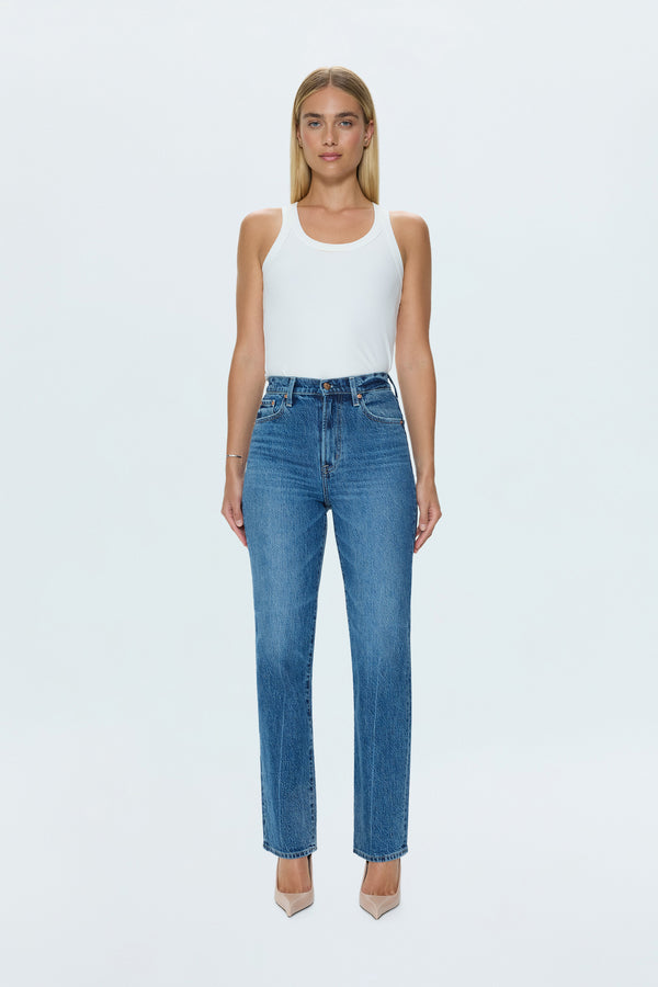Cassie Super High Rise Straight Jean - Palladium