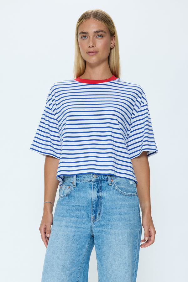 Mae Cropped Tee - Maritime Red