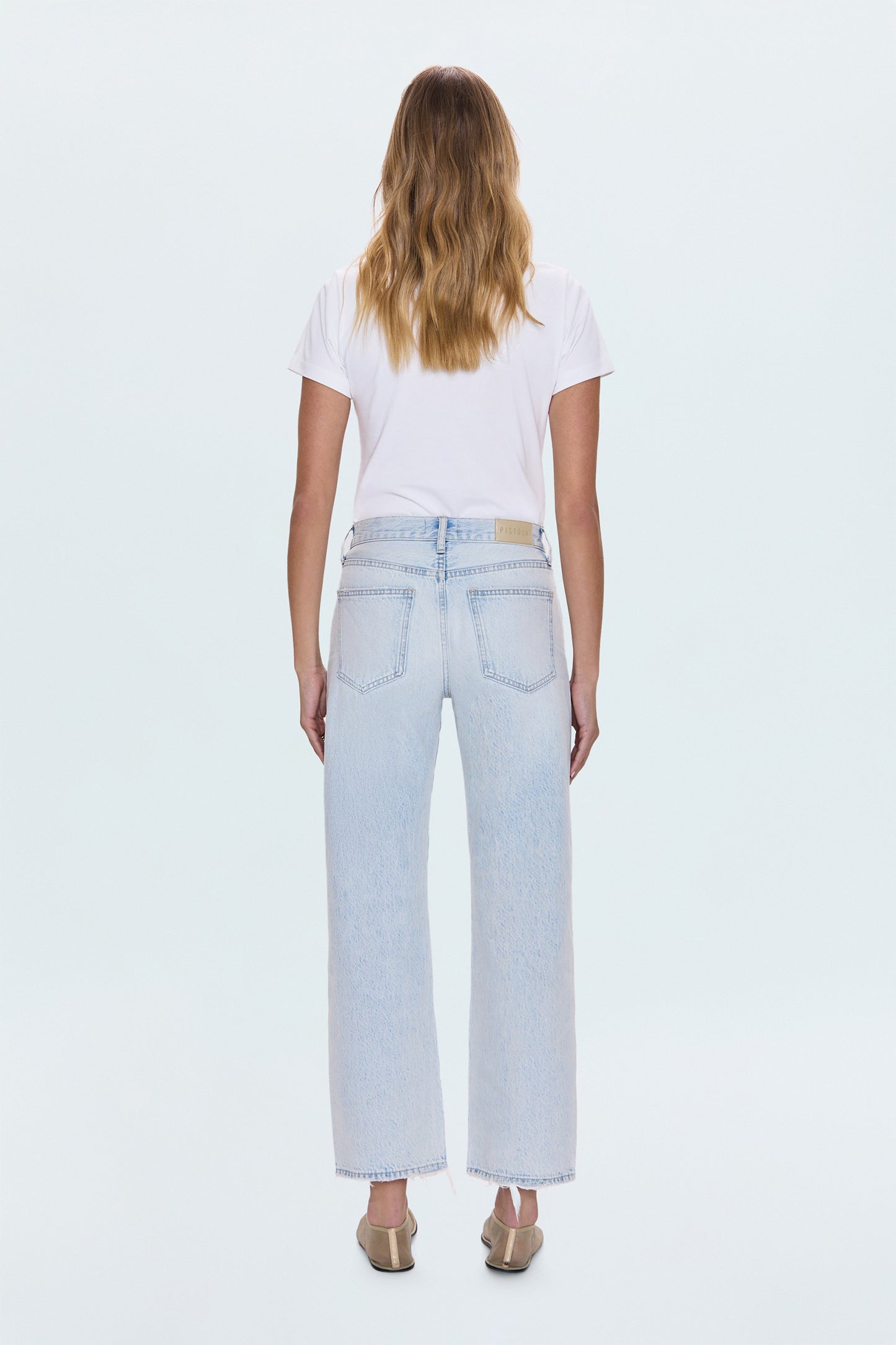 Lexi Mid Rise Bowed Straight Jean - Solstice Distressed