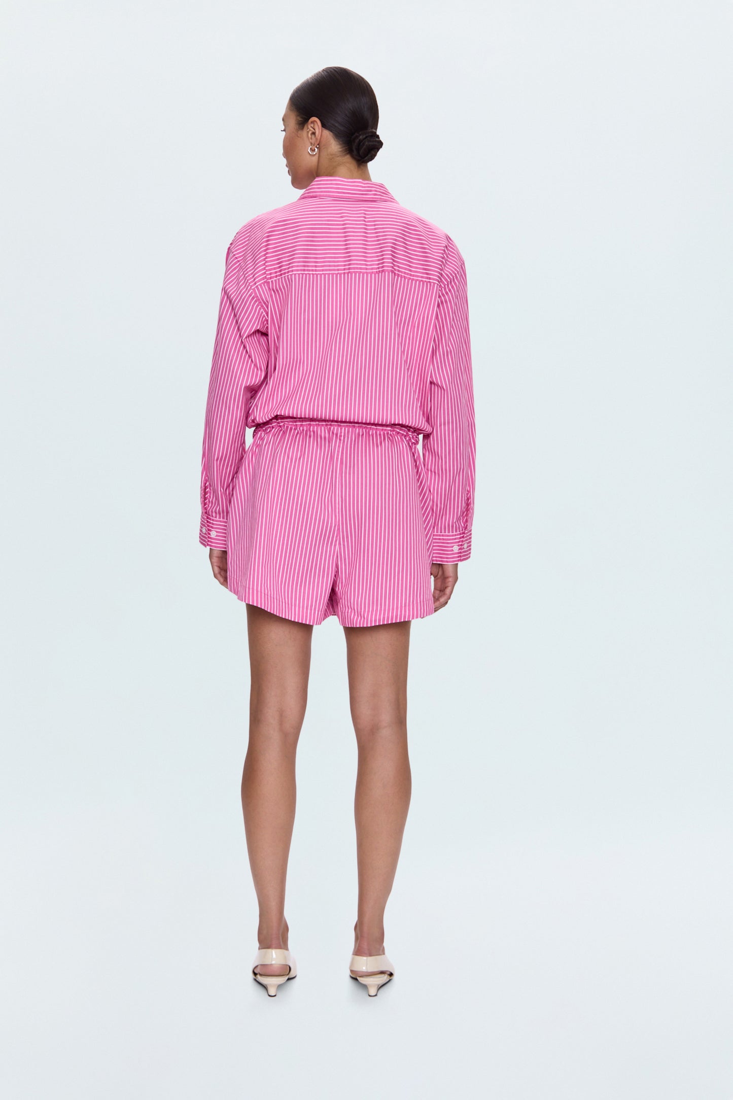 Amelie Romper - Pink Carnation Stripe