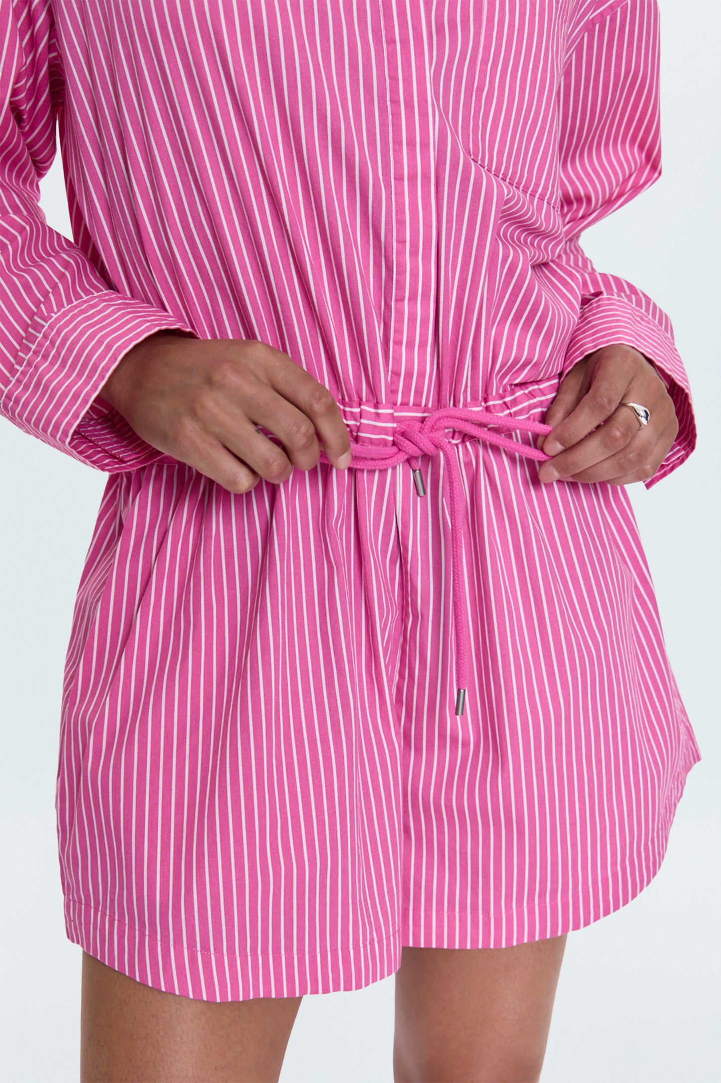 Amelie Romper - Pink Carnation Stripe