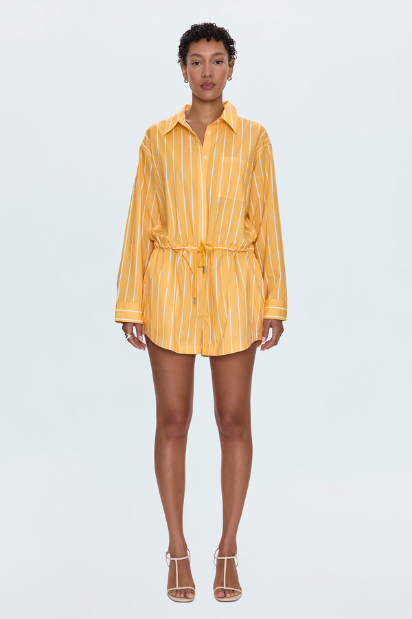Amelie Romper - Papaya Stripe