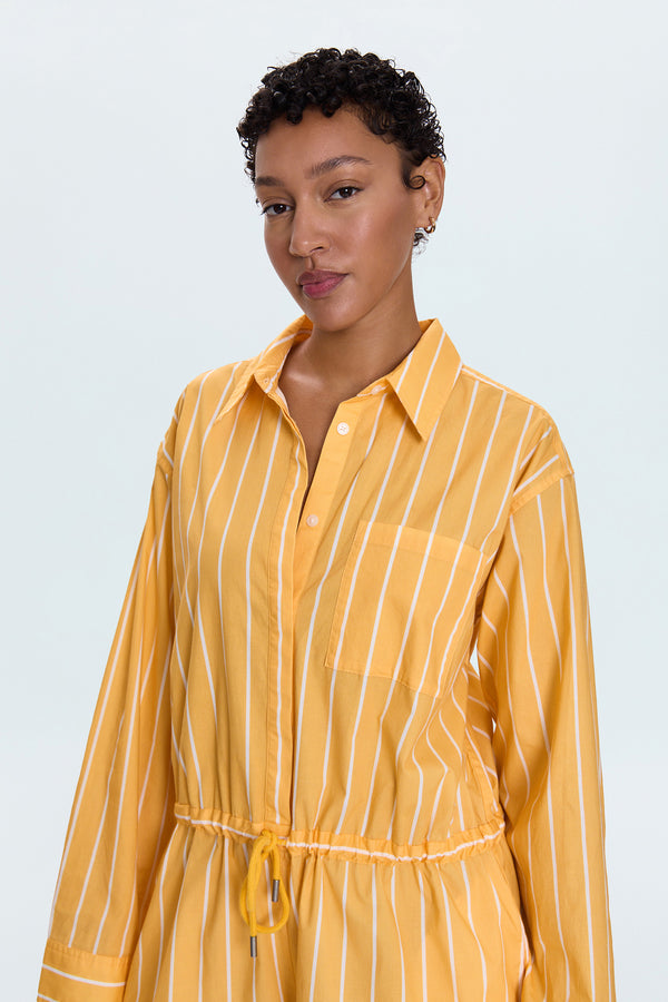 Amelie Romper - Papaya Stripe