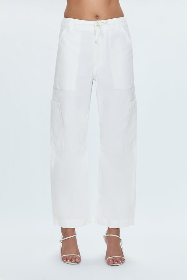 Sabrina Curved Utility Pants - White