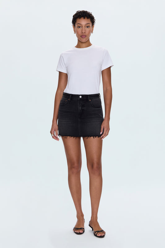 Daisy Low Slung Mini Skirt - Caviar