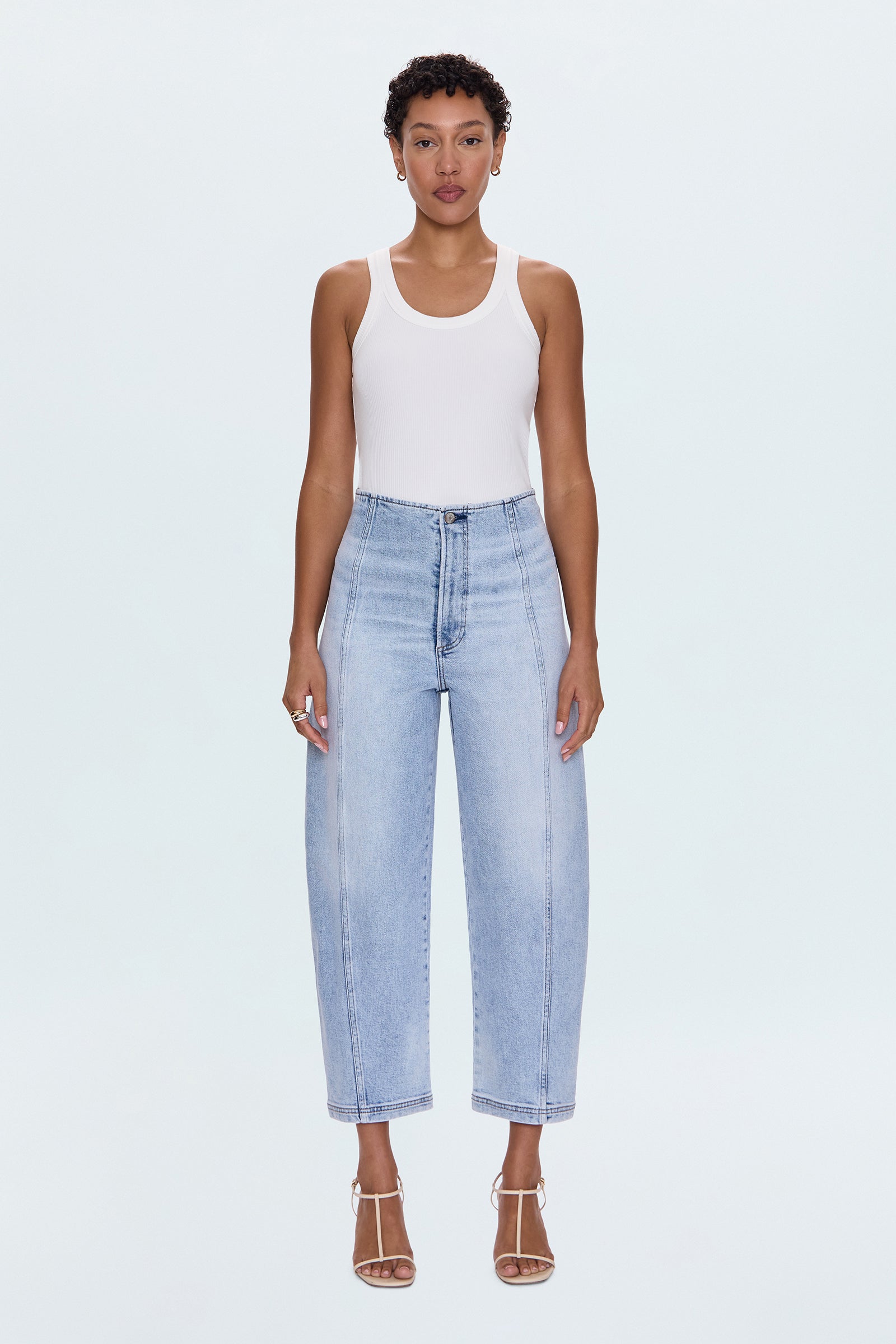 Blair High Rise Seamed Barrel Jean Pristine – Pistola Denim