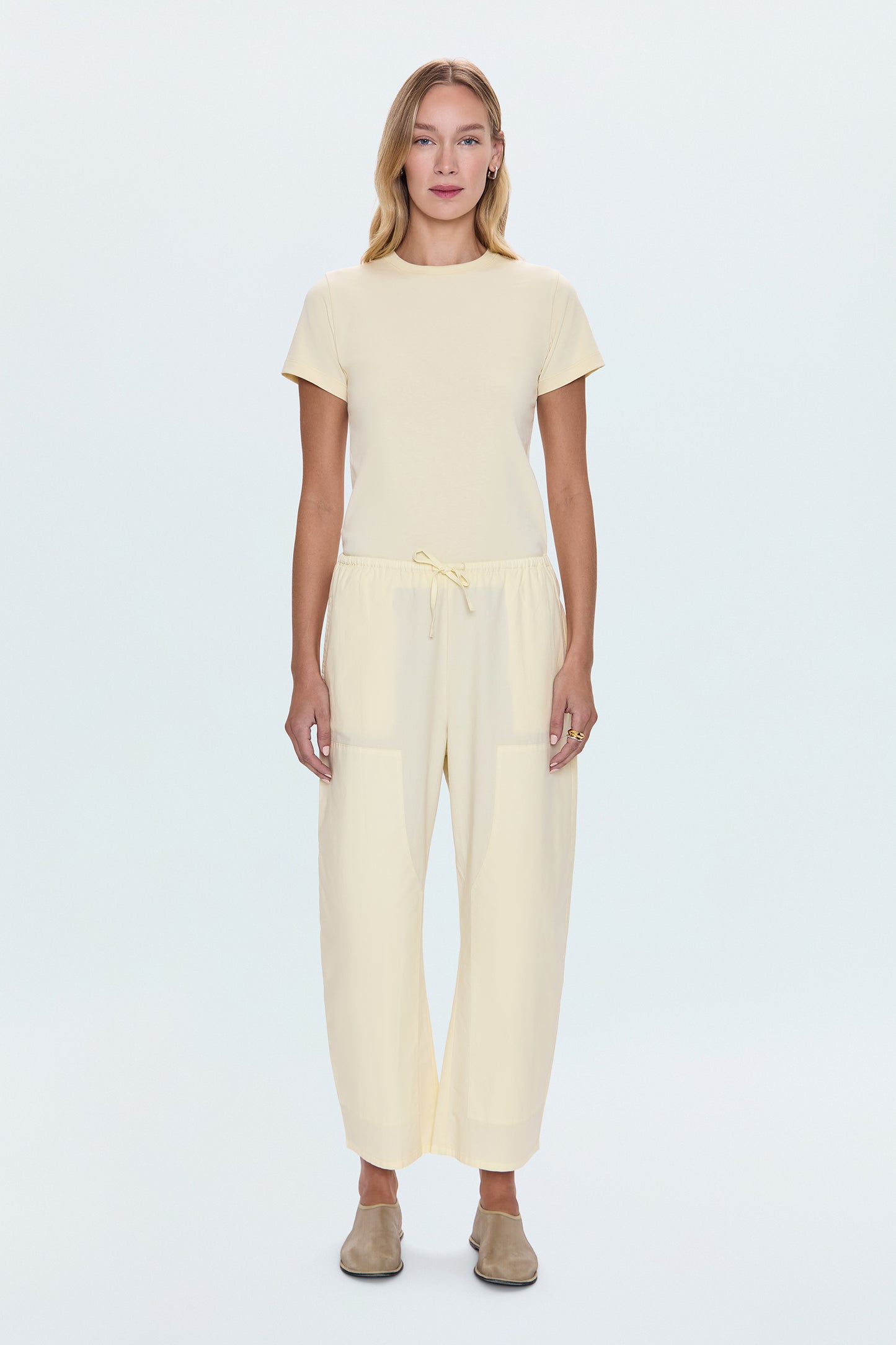 Theo Drawstring Poplin Pant - Lemonade