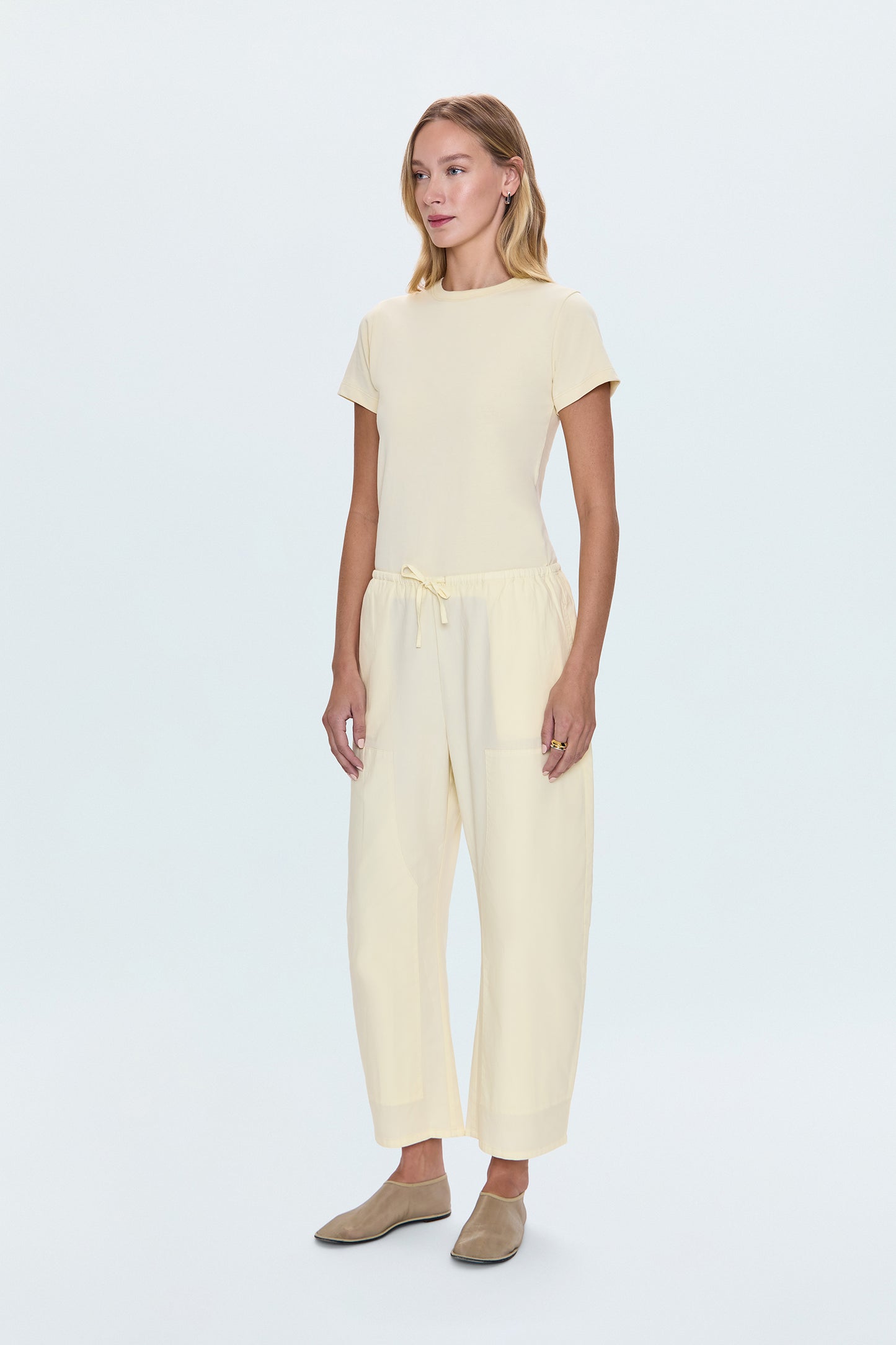 Theo Drawstring Poplin Pant - Lemonade
