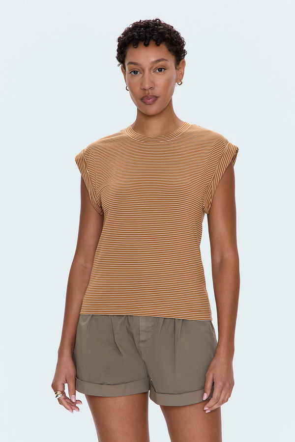 Olivia Twisted Sleeve Marina - Dark Rum Stripe