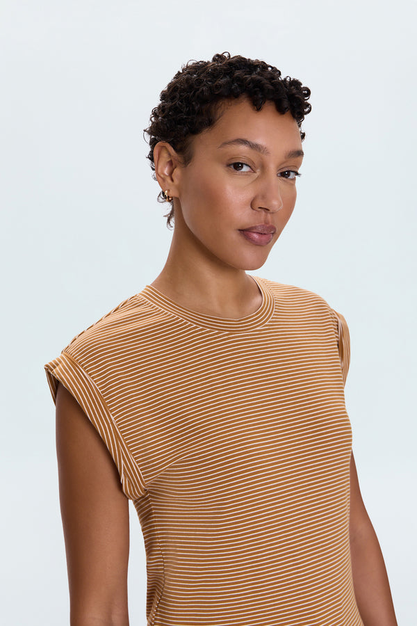 Olivia Twisted Sleeve Marina - Dark Rum Stripe