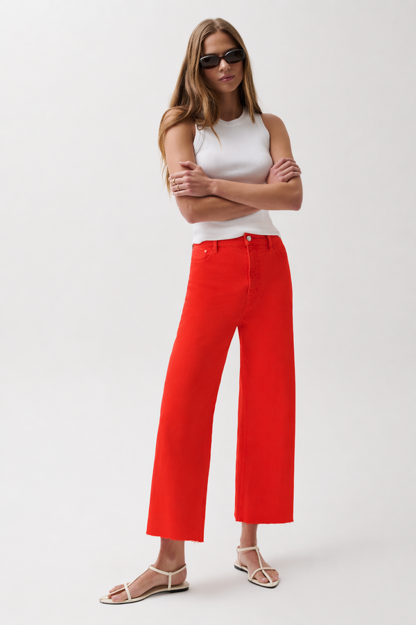 Penny Crop High Rise Wide Leg Jean - Chili