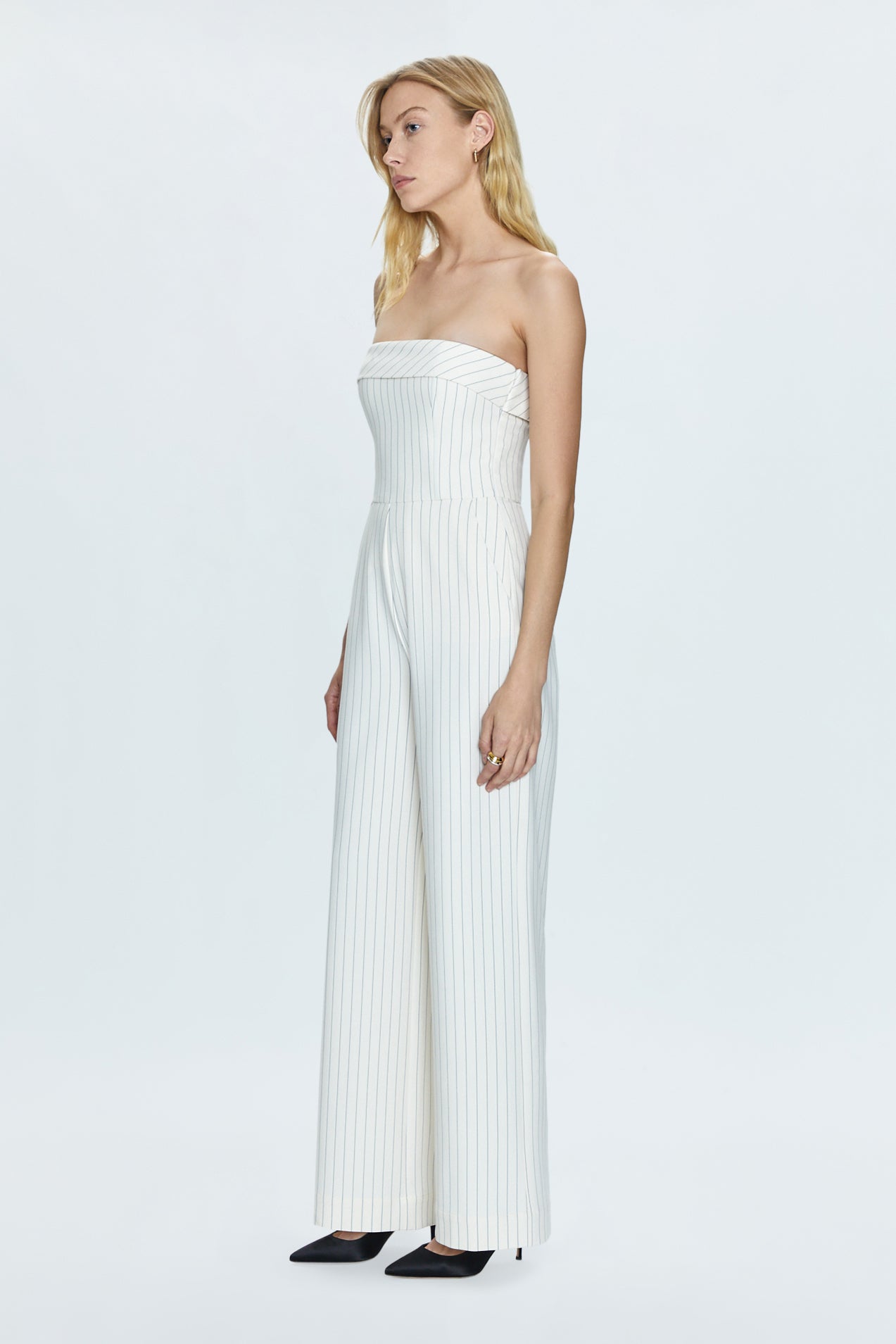 Valentina Jumpsuit - Le Blanc Pinstripe