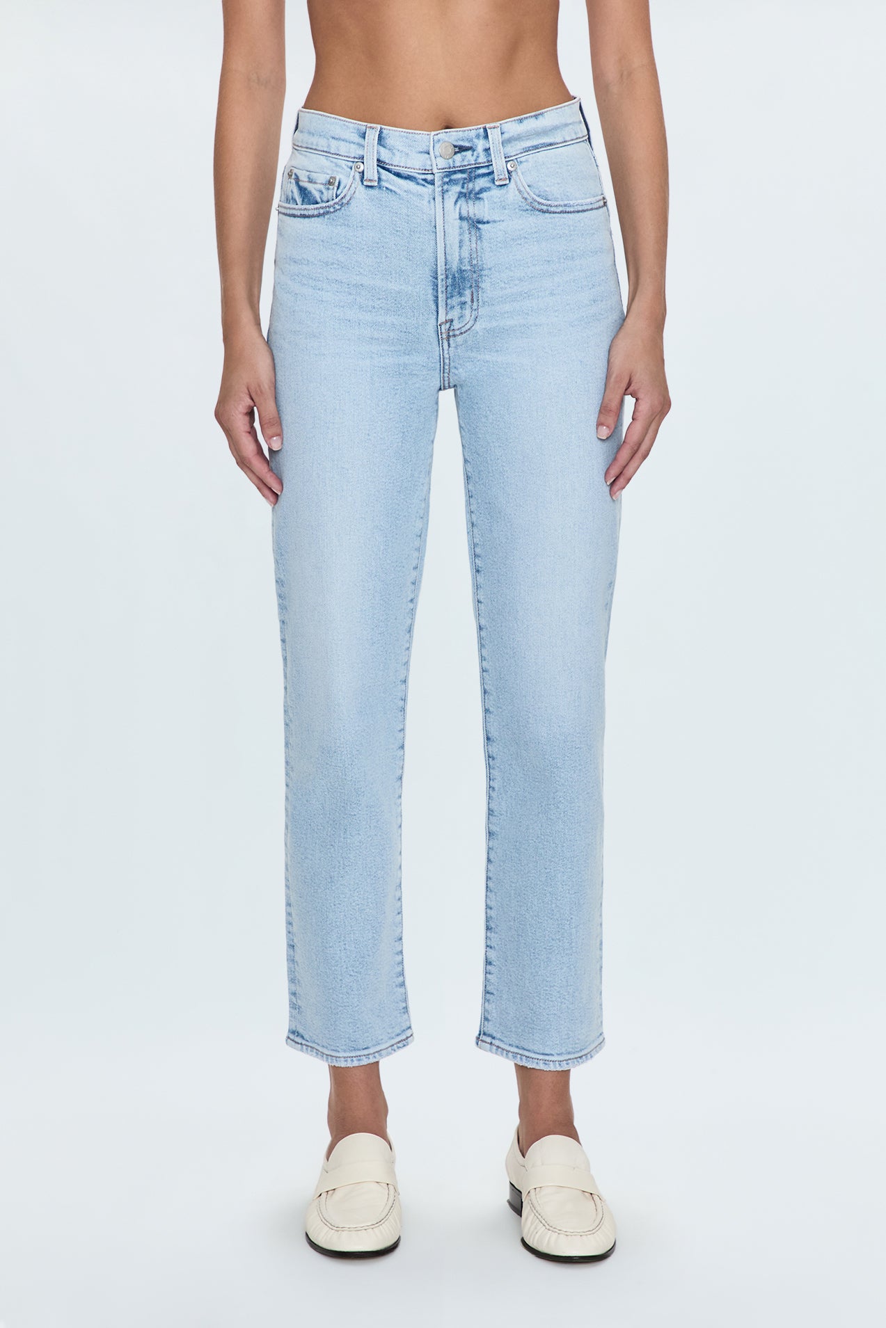 Charlie High Rise Classic Straight Ankle Jean- Sun-Kissed