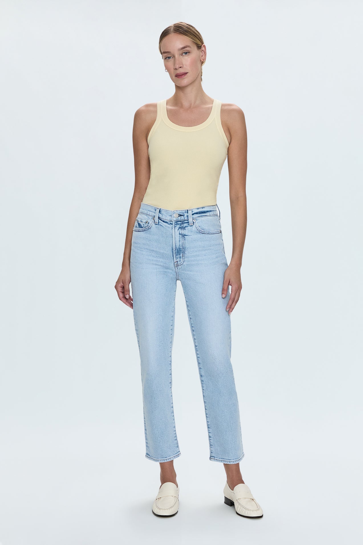 Charlie High Rise Classic Straight Ankle Jean- Sun-Kissed