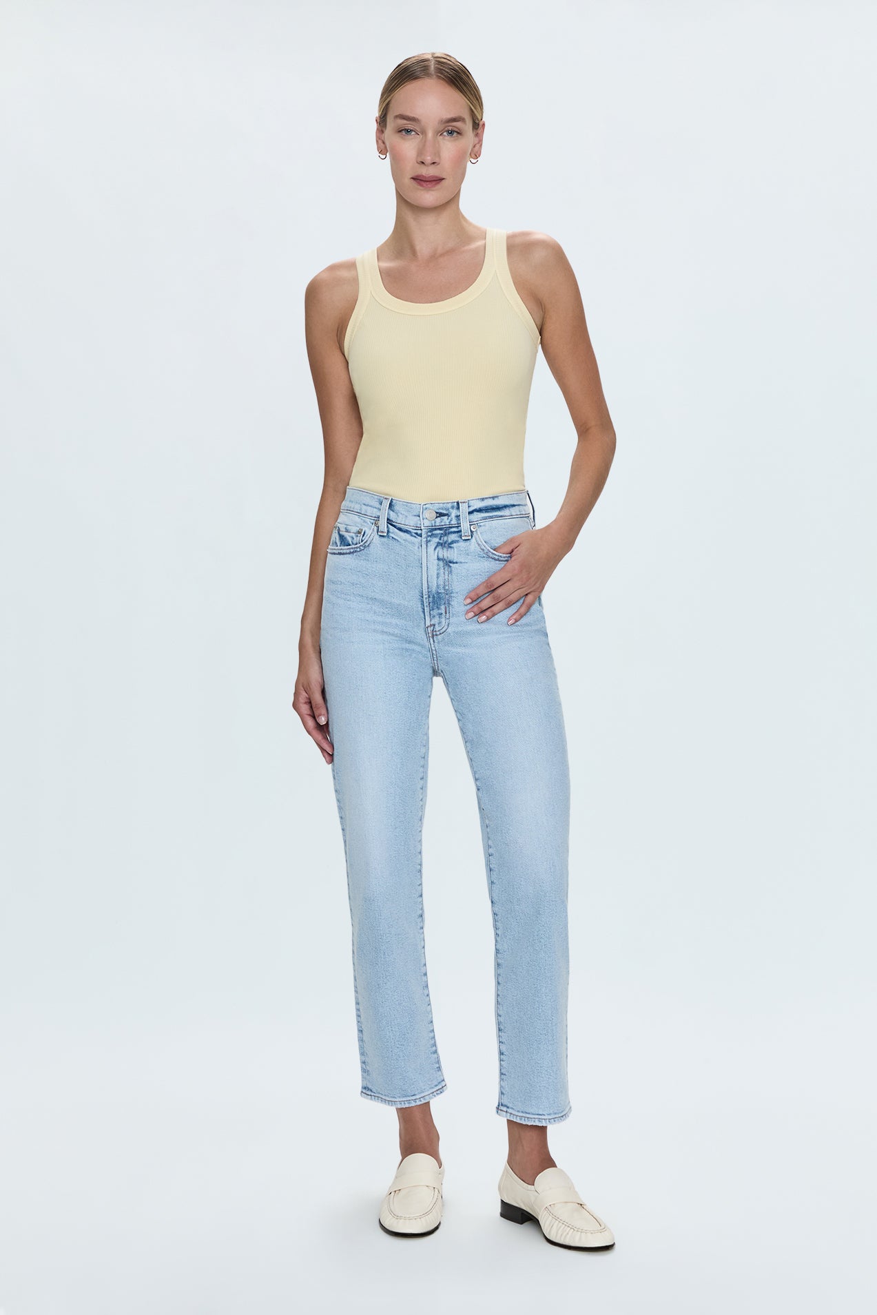 Charlie High Rise Classic Straight Ankle Jean- Sun-Kissed