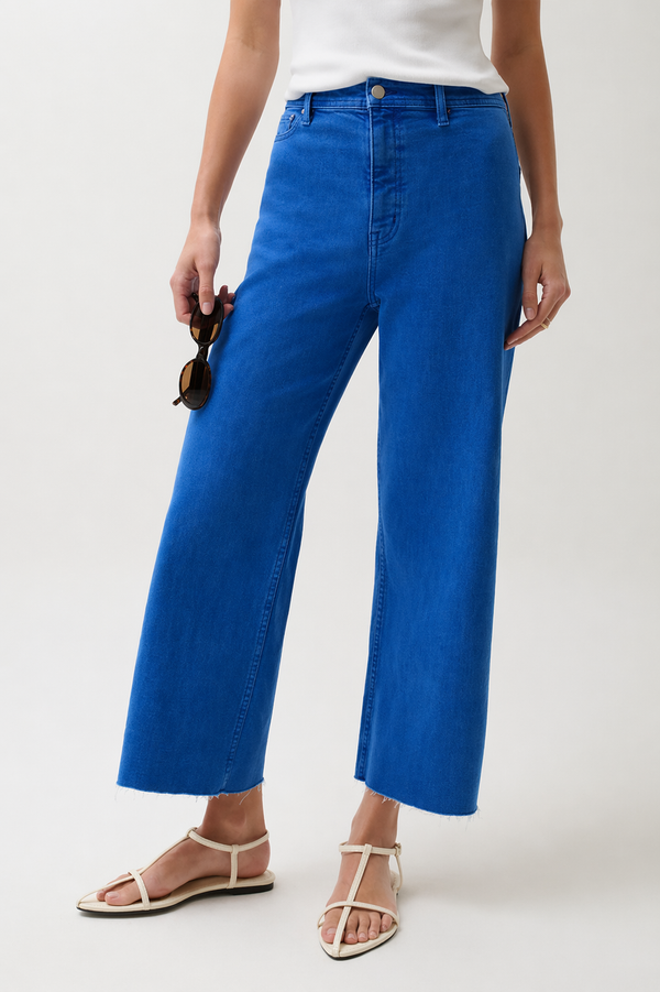 Penny Crop High Rise Wide Leg Jean - Ciel