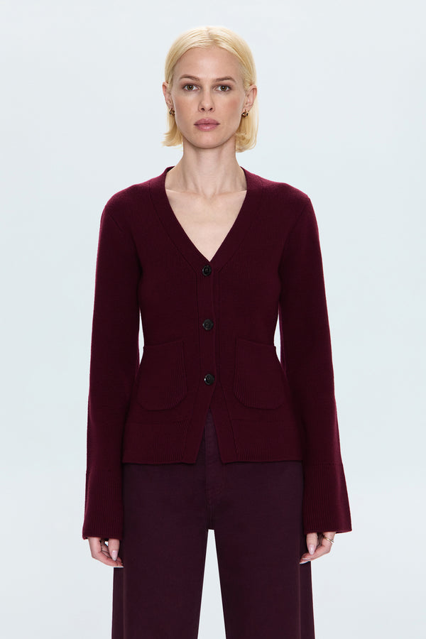 Aeron Cardigan - Claret