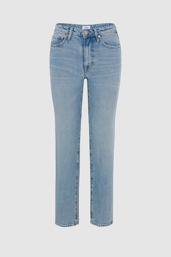 PETITE Aleks Mid Rise Straight Jean - Aegan