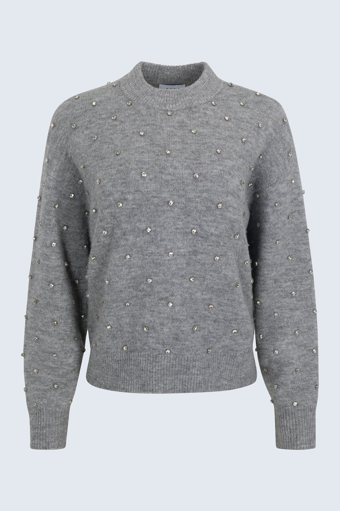 Aura Relaxed Crew Neck Sweater - Charcoal Diamonte