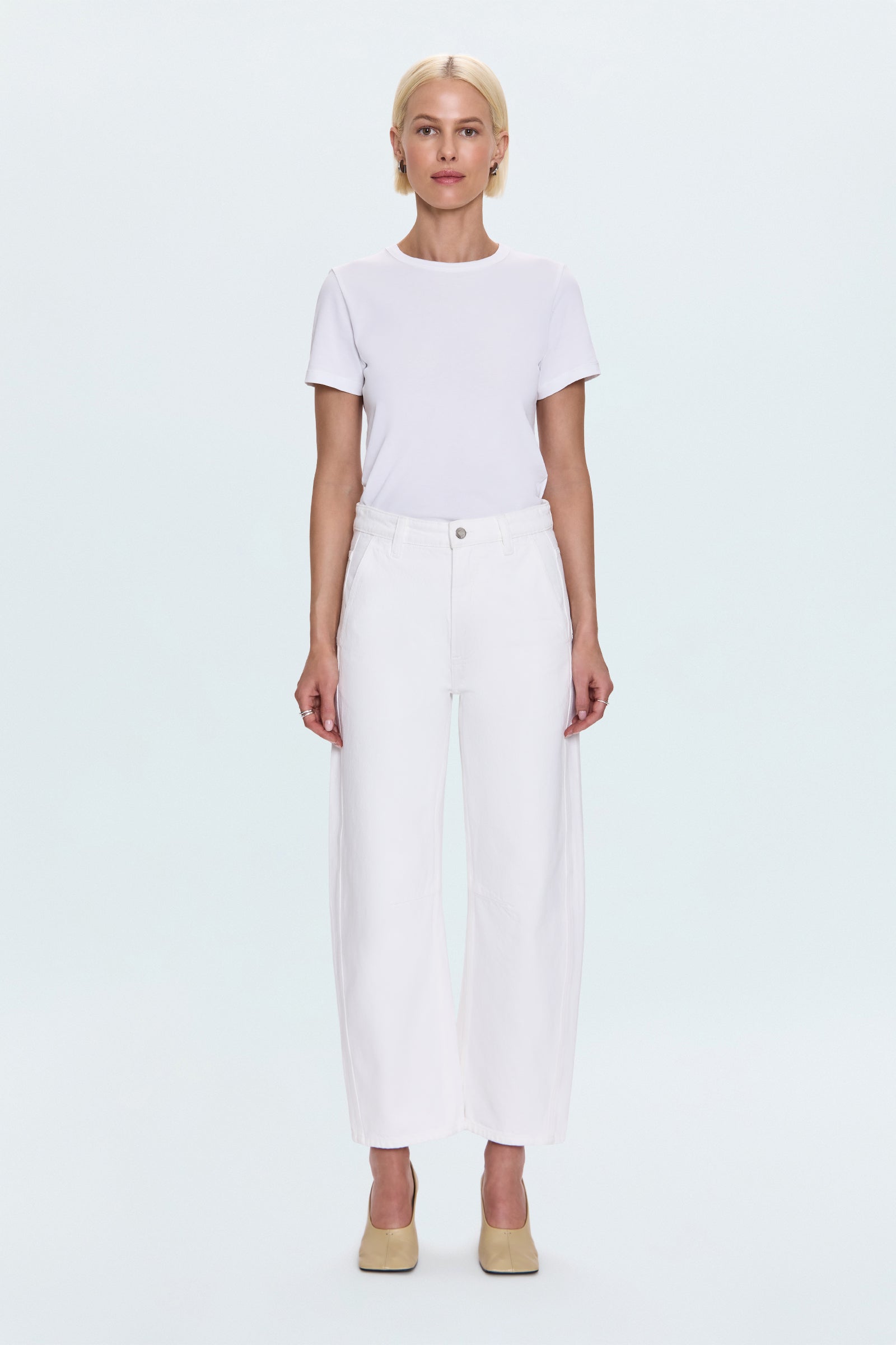 Beau Seamed Crescent Leg - Paper White – Pistola Denim
