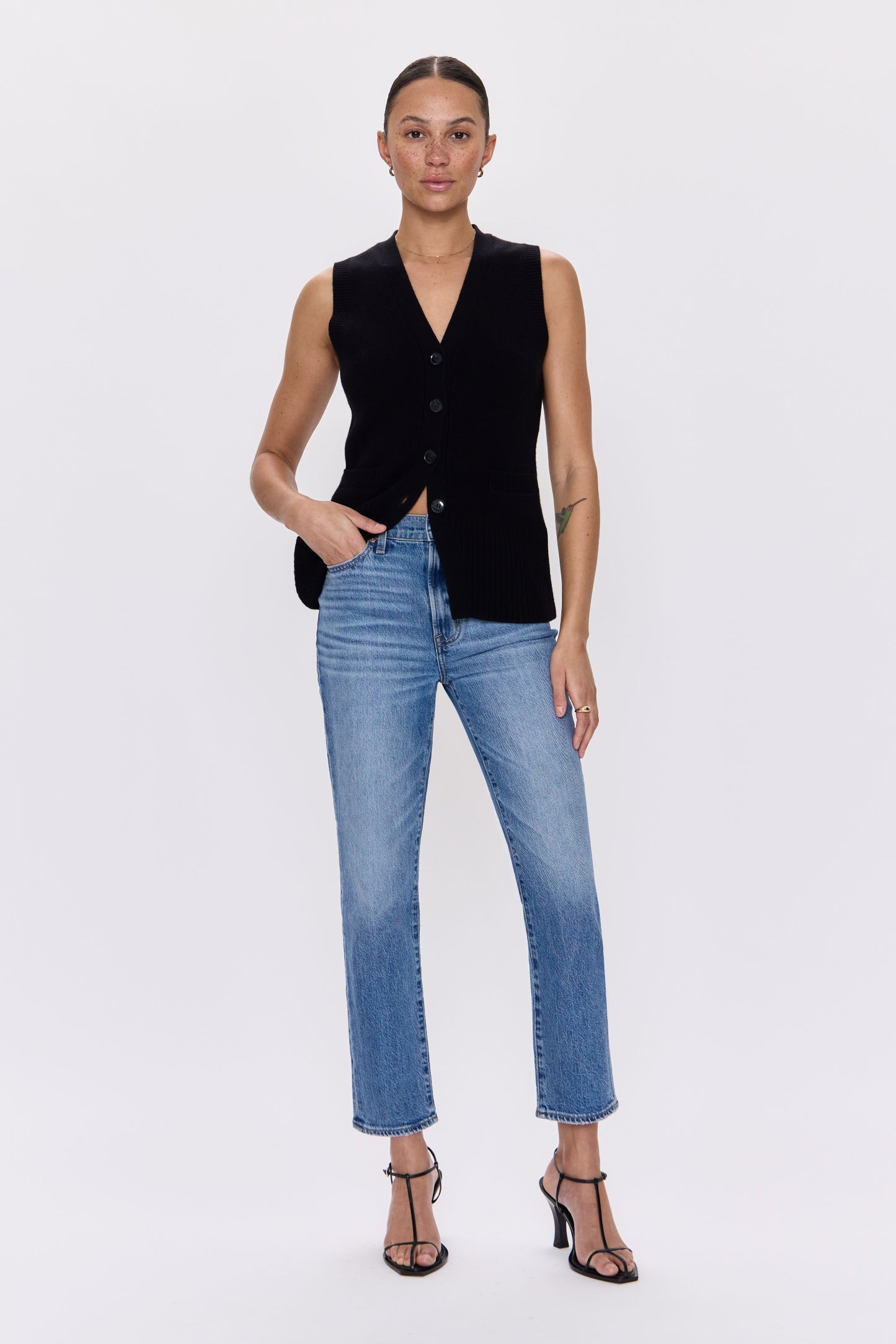 Bri High Rise Slim Straight Jean - Charleston