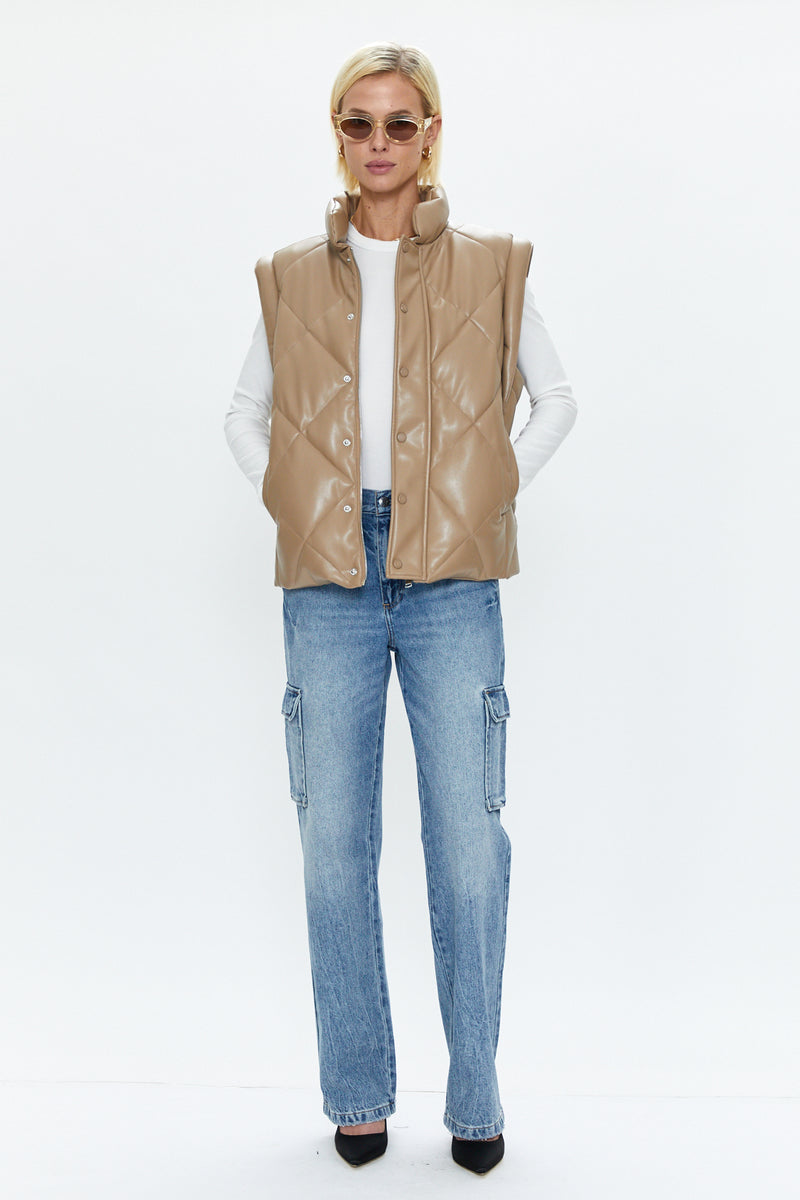 Denim sales puffer vest