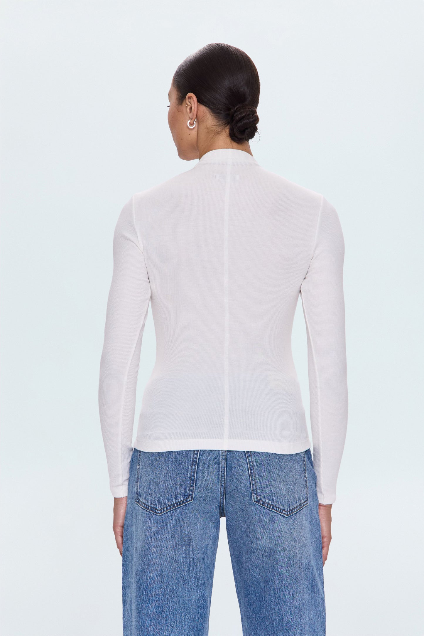Dara L/S Funnel Neck Top - Ecru