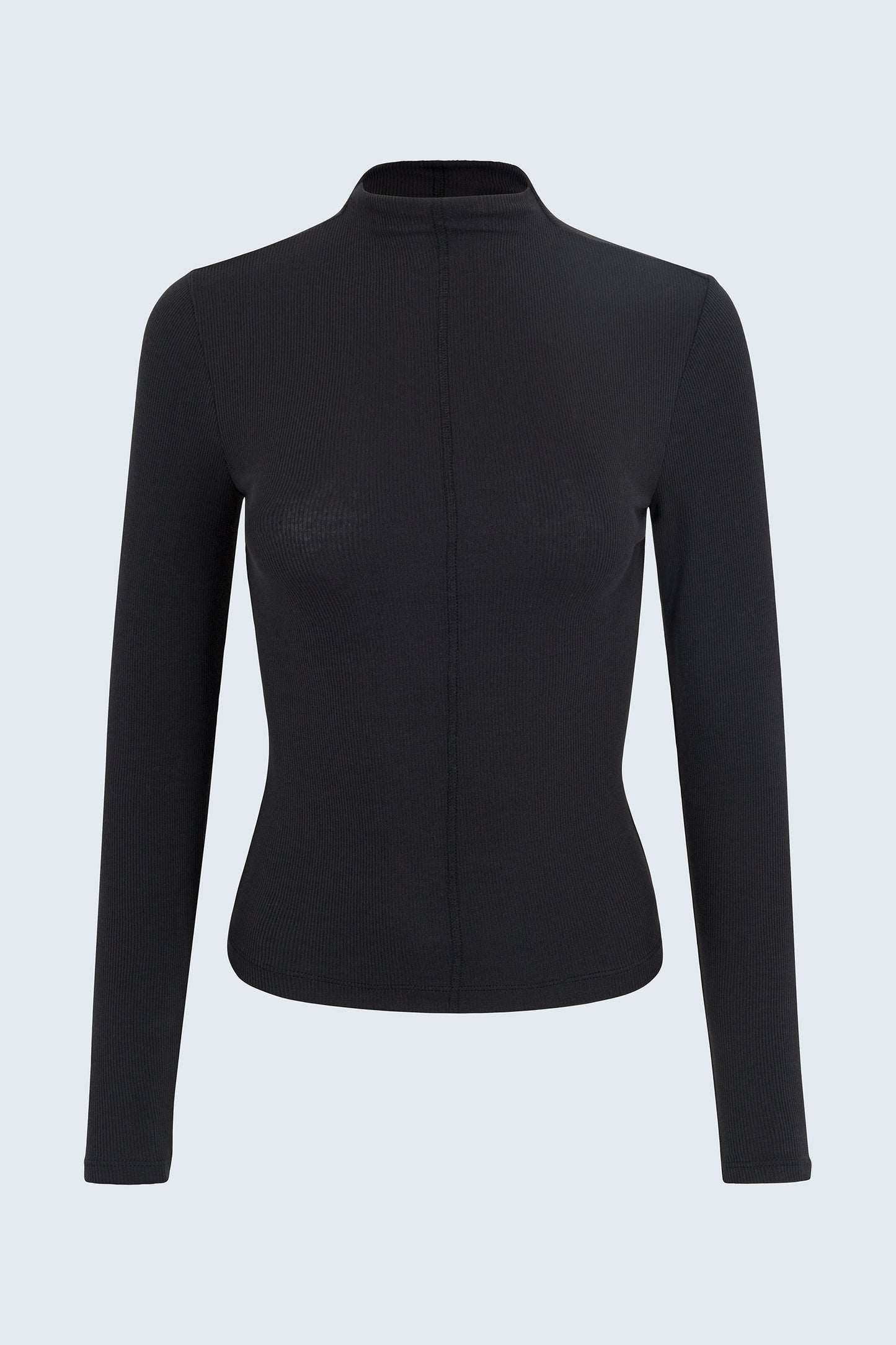 Dara Long Sleeve Funnel Neck Top - Noir