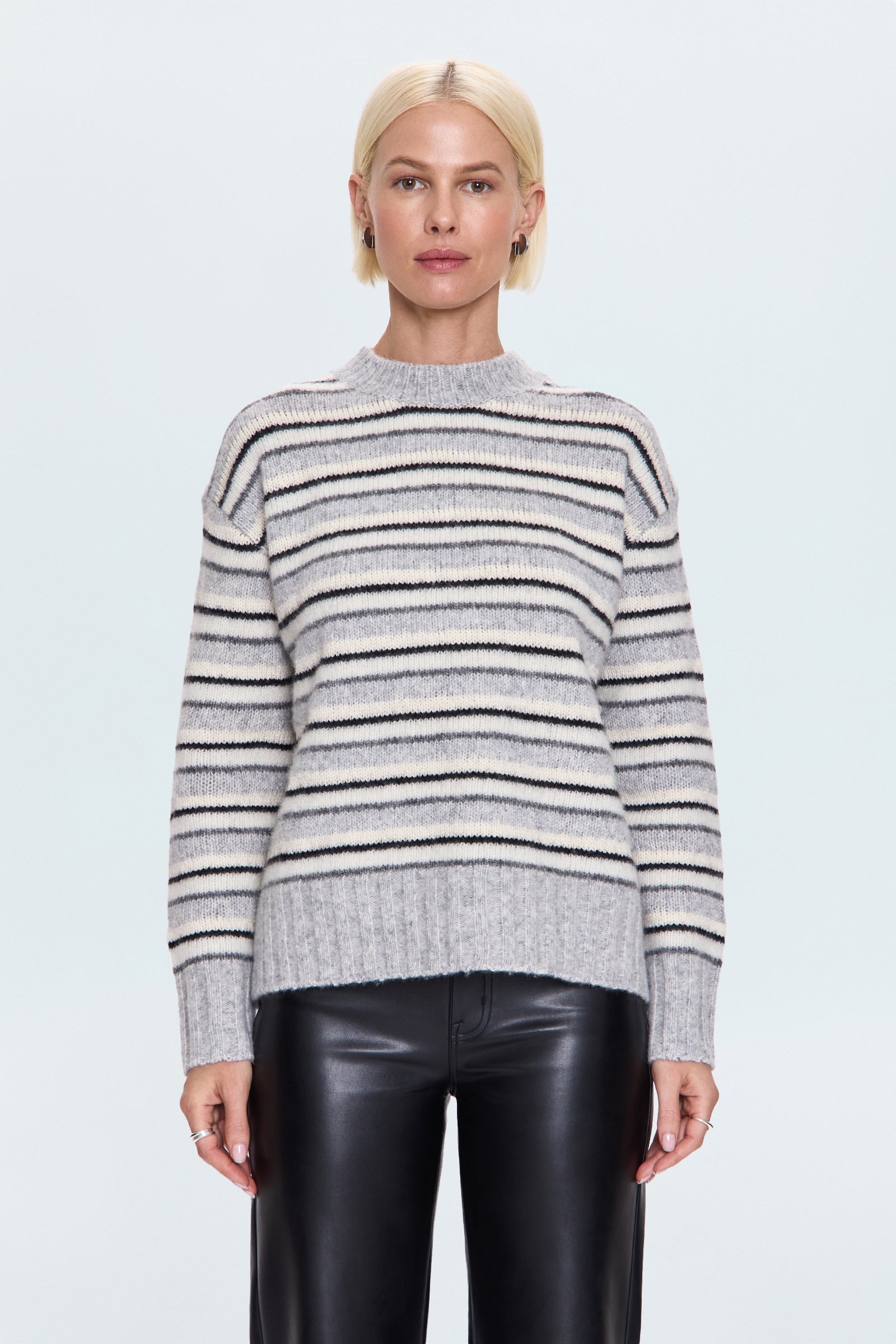 Hanna Hanna Oversized Sweater - Grey White Stripe – Pistola Denim