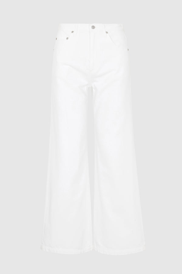 PETITE Jadyn Low Slung Palazzo Jean - Vivid White