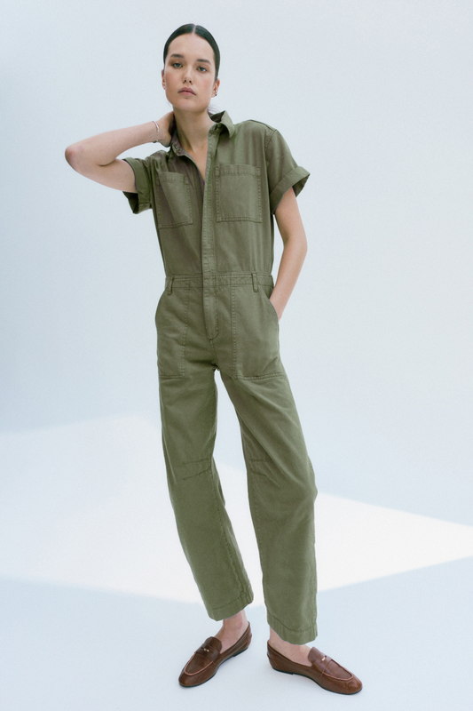 Cruz Short Sleeve Barrel Leg Jumpsuit – Meadow