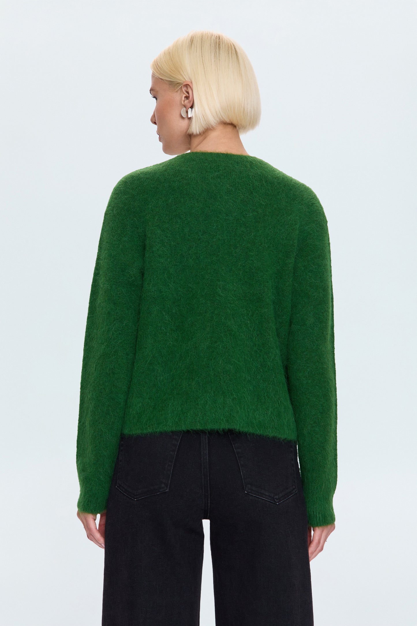Kit V-Neck Long Sleeve Pullover Sweater - Wintergreen