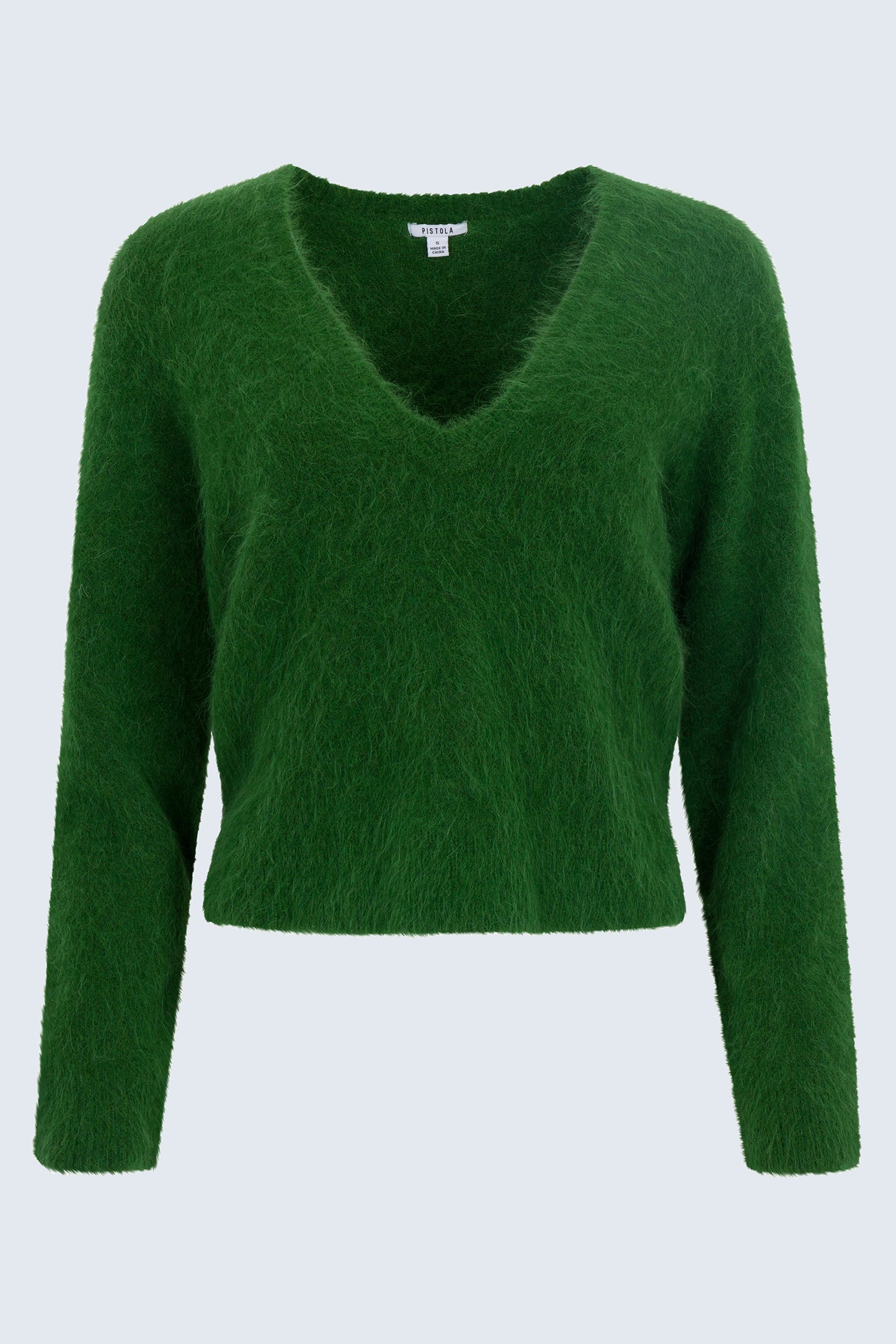 Kit V-Neck Long Sleeve Pullover Sweater - Wintergreen