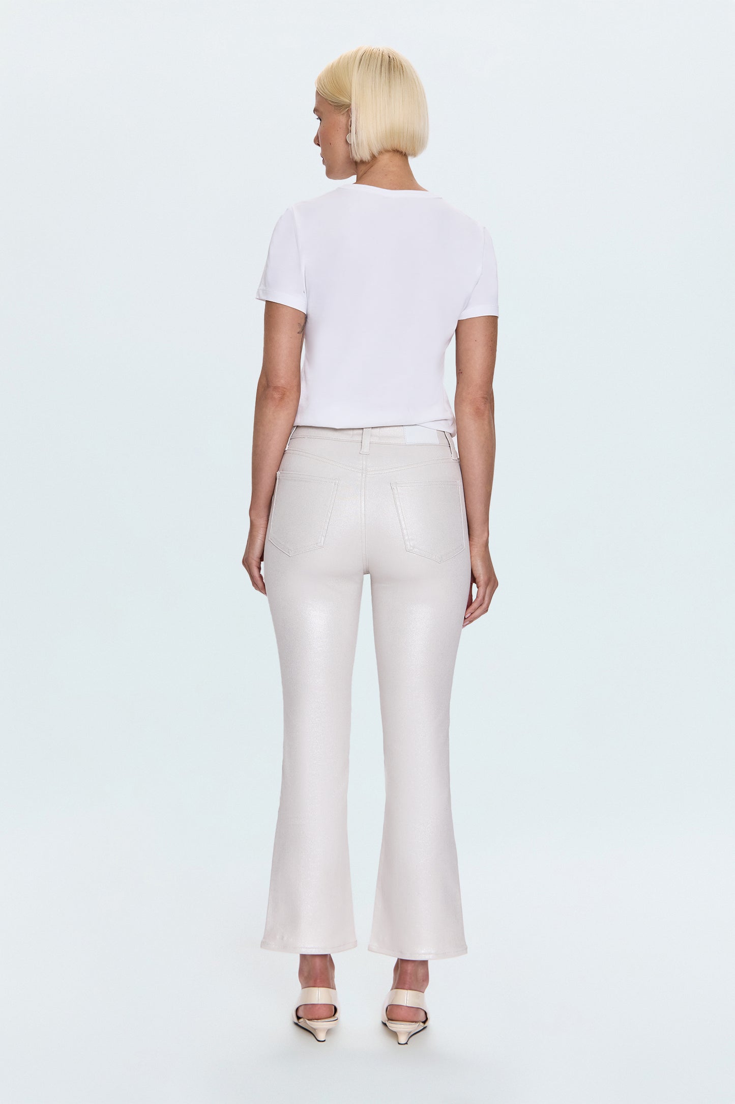 Lennon High Rise Crop Boot Pant - Ivory Luster