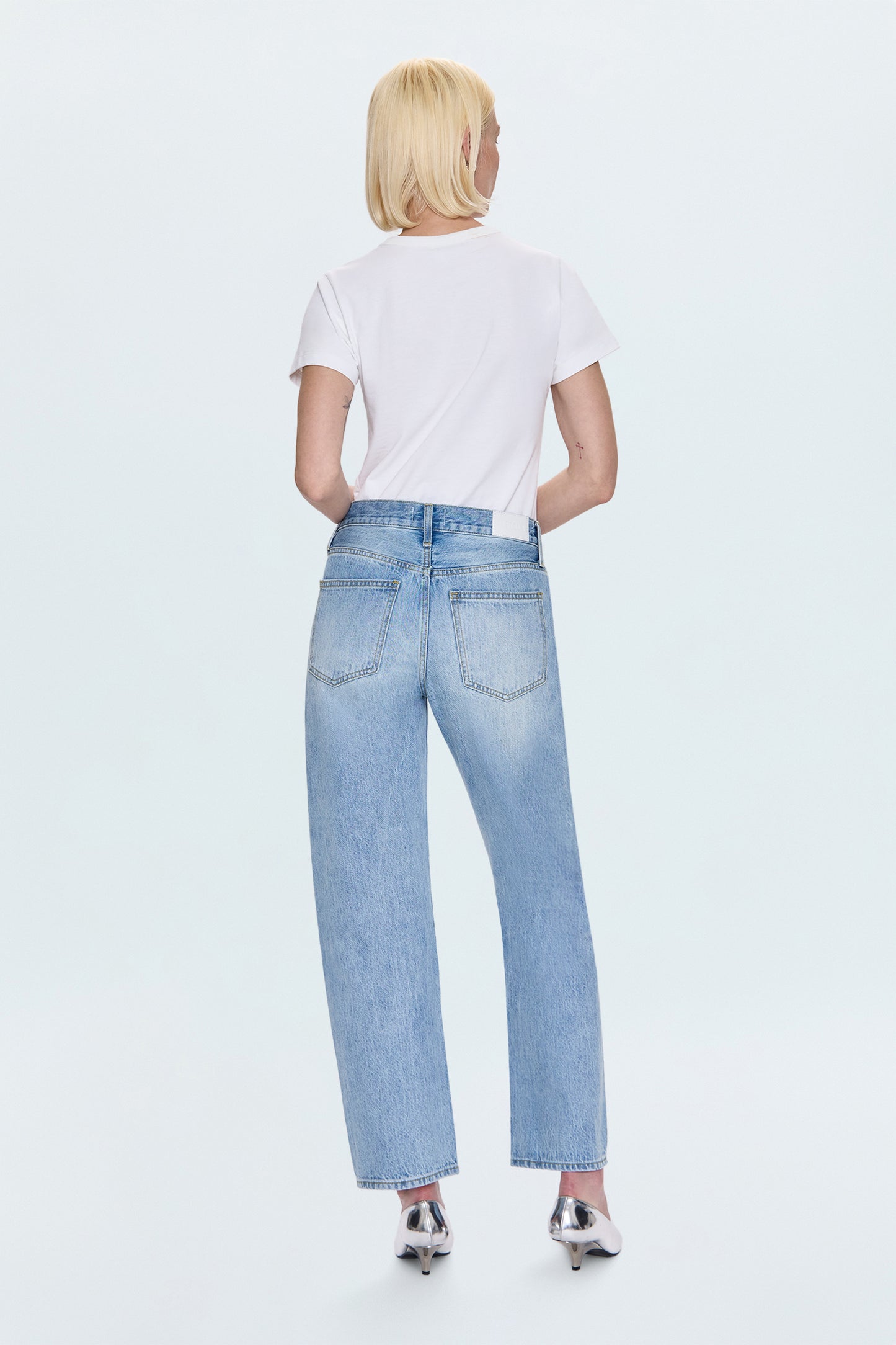 Lexi Mid Rise Bowed Straight Jean - Aries