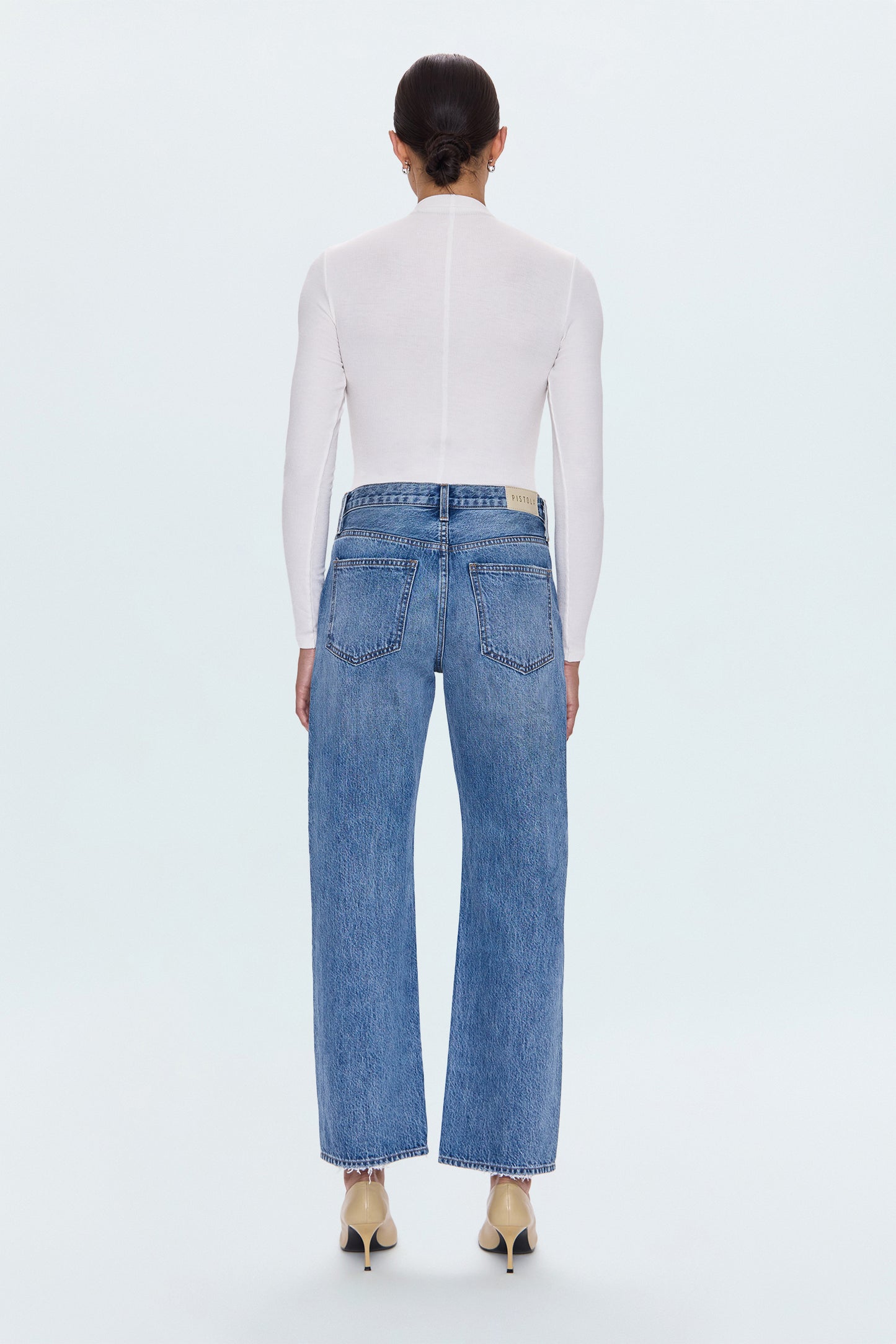 Lexi Mid Rise Bowed Straight Jean - Metropolis