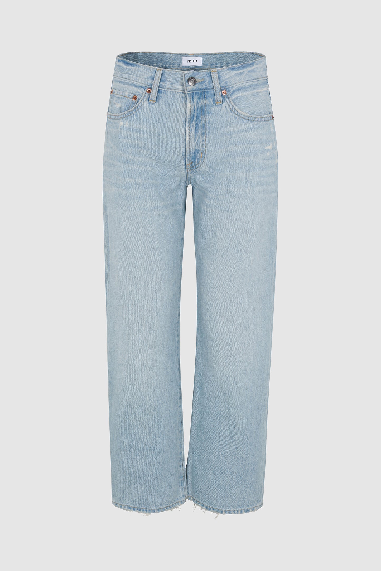 Pistola PETITE Lexi Mid Rise Bowed Straight - Dolce Vita Vintage mid rise straight jeans