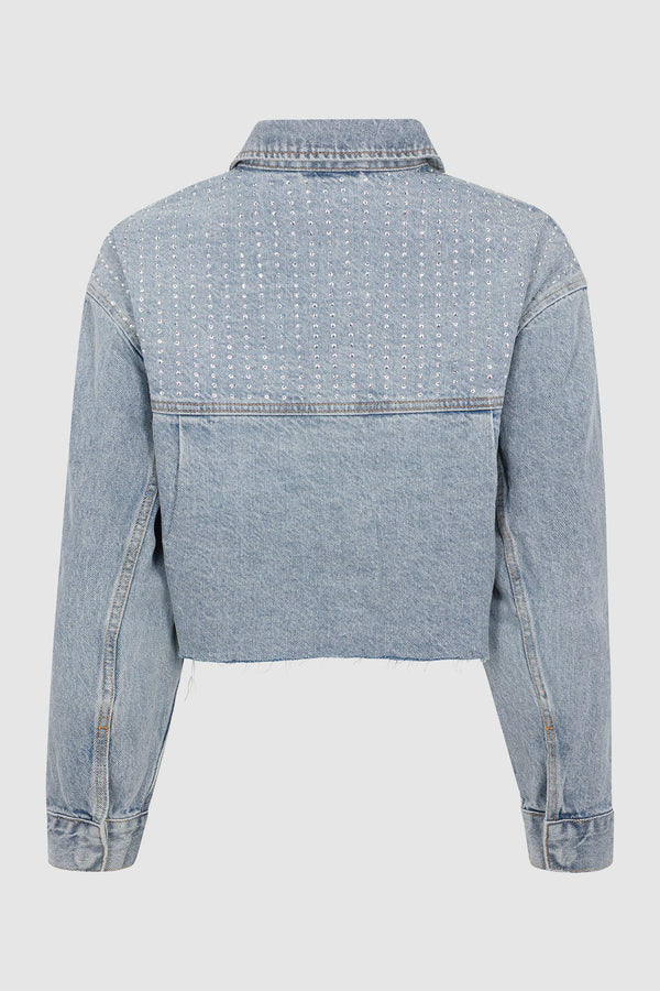 Mandy Cropped Embellished Shacket - Blissful
