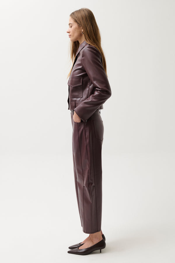 Eli High Rise Barrel Jean - Cabernet