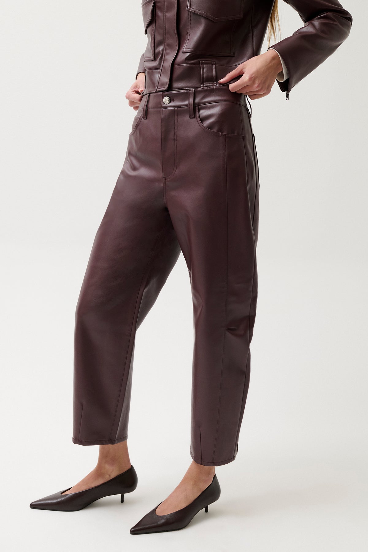 Eli High Rise Barrel Jean - Cabernet