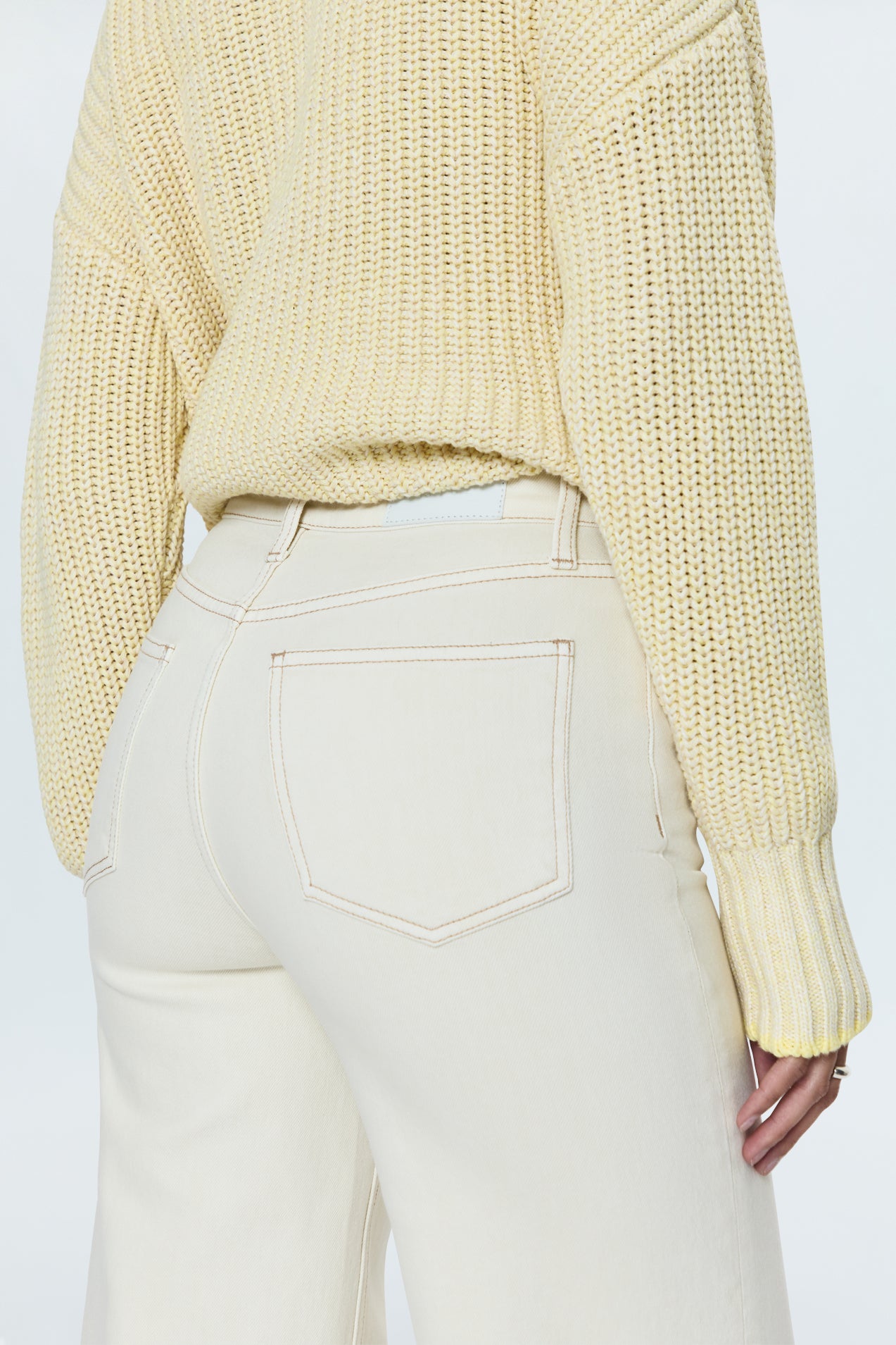 Lana High Rise Ultra Wide Jean - Ecru