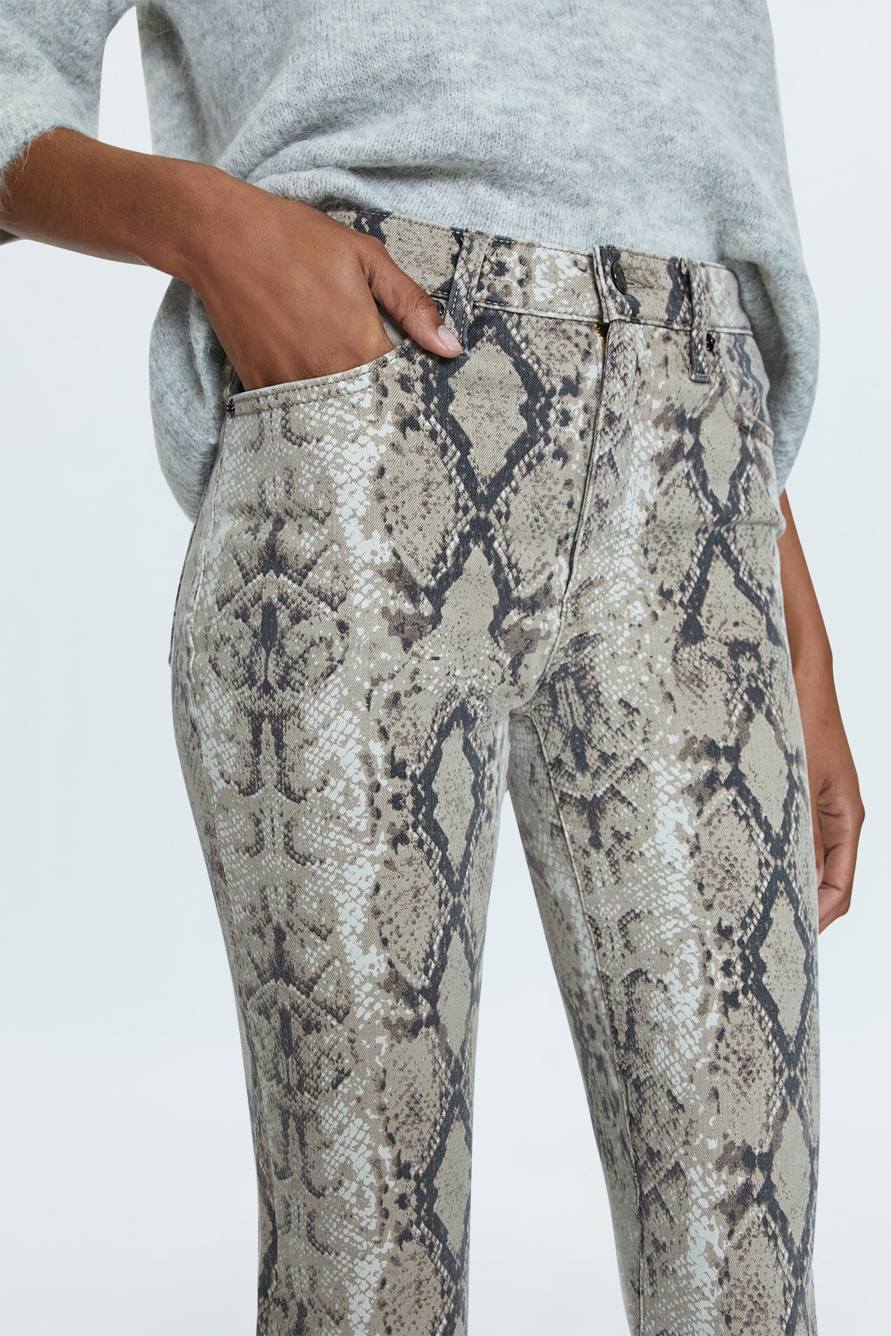 Lennon High Rise Boot Jean - Python