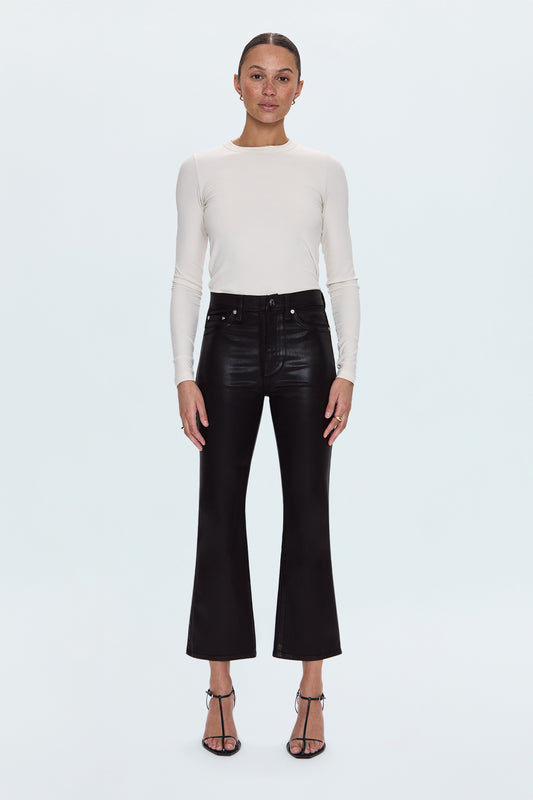 Lennon High Rise Crop Boot Pant - Coated Mocha