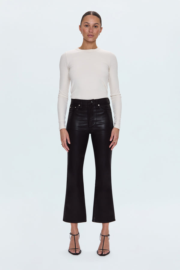 Lennon High Rise Crop Boot Pant - Coated Mocha