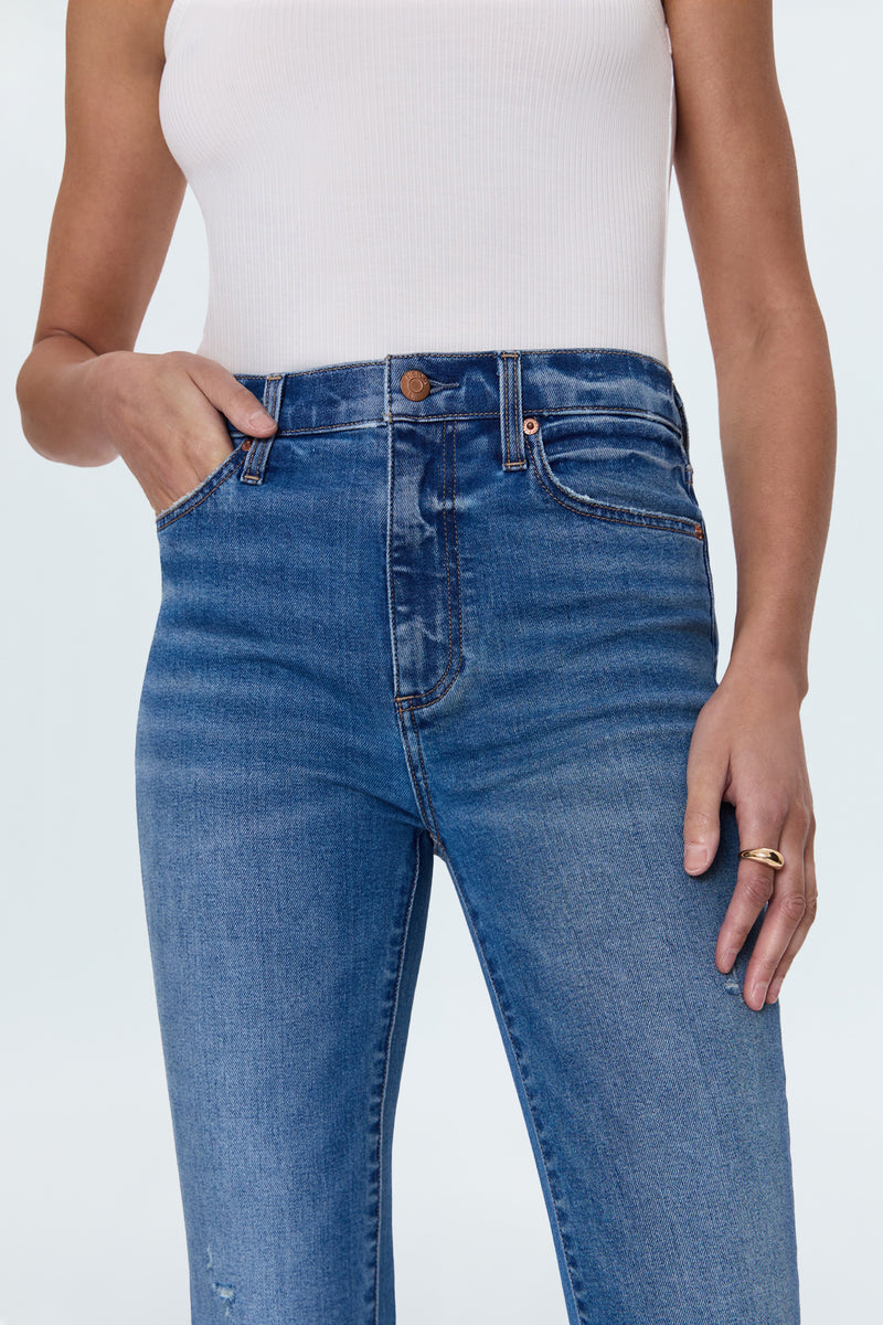 Lennon High Rise Crop Boot Jean - Sand Stone